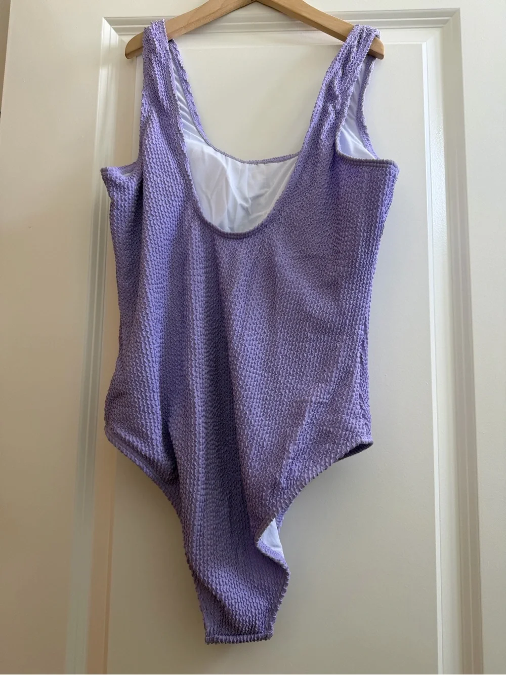Lilac Textured One-Piece Swimsuit